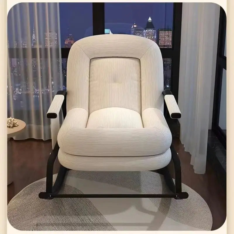 Cozy Home Rocking Chair Balcony Leisure Lounge Chair for Adults, Ergonomic Lazy Rocker for Living Room Relaxation Lunch Breaks