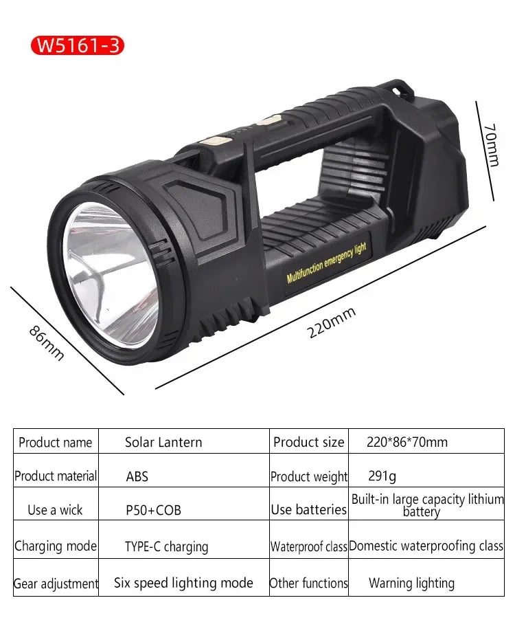 Powerful P70 LED Work Light USB Rechargeable Searchlight Spotlight Portable Flashlight Camping Lantern Torch Floodlight