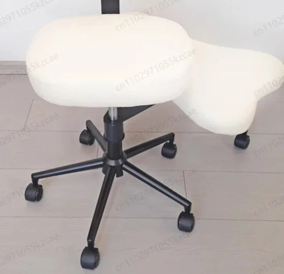 Cross Leg Ergonomic Office Chair with Wheels - Height Adjustable Meditation & ADHD Seat with Removable Footrest