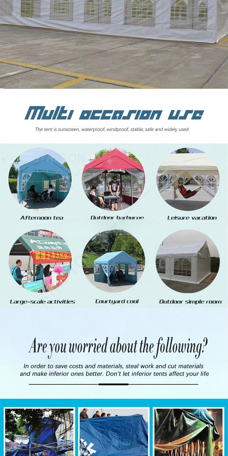 PVC Steel Customized Tent Beach square Outdoor Park Cook Food Awning Party Vendors Setting up Stalls BBQ Leisure Camping