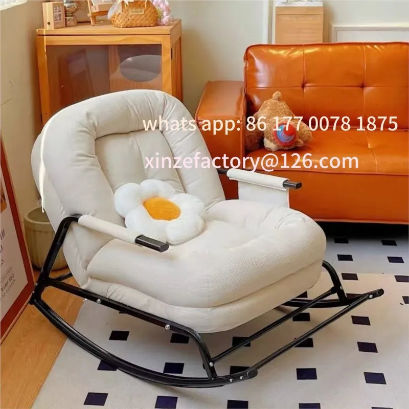 Customizable Can Sit or Lie Down Adult Lazy Rocking Chair Home Living Room Balcony Leisure Lounge Chair Bedroom Single