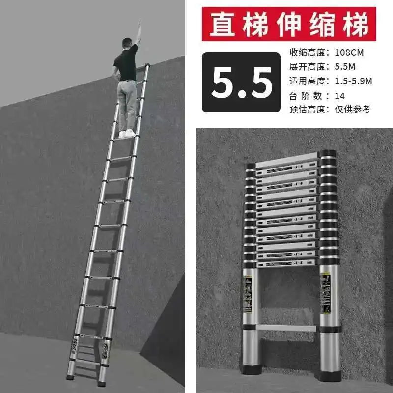 Alloy Telescopic Step Ladder Multi-functional Lifting Engineering Stairs Thickened Herringbone Ladders Folding Stairs
