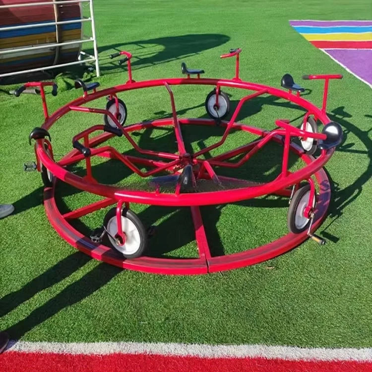 Rotating bicycle riding amusement park 6 seats Cycling without power