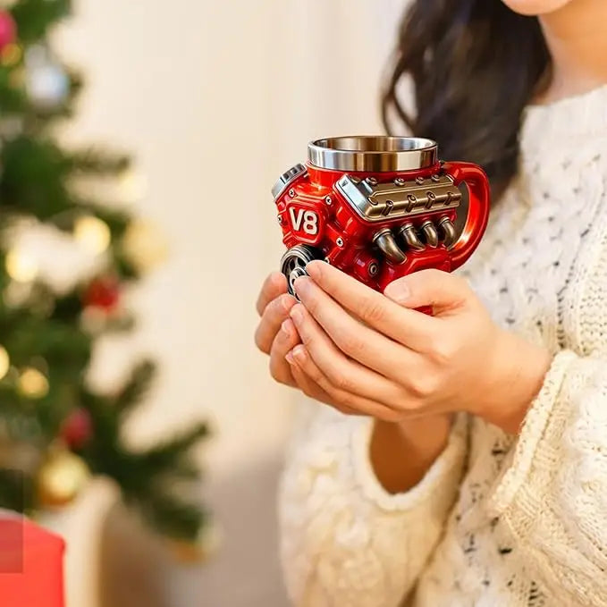 V8 Engines Stainless Steel Coffee Mug Creative Resin Water Cup Funny V6 Engines Wine Cup Coffee Cup Water Container Accessories