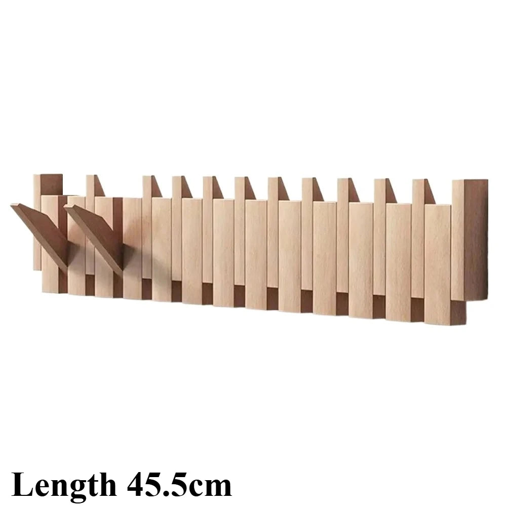 Natural wood wall-mounted piano coat rack, porch wall art hook closet kitchen bedroom porch