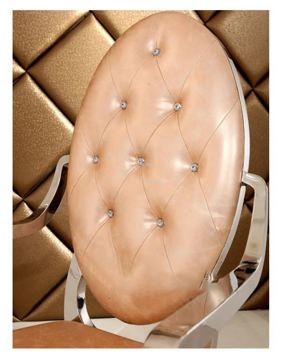 Stainless Steel Dining Chairs Contemporary Home Furniture Simple Backrest Armchair for Kitchen Creative Casual Dining Chair