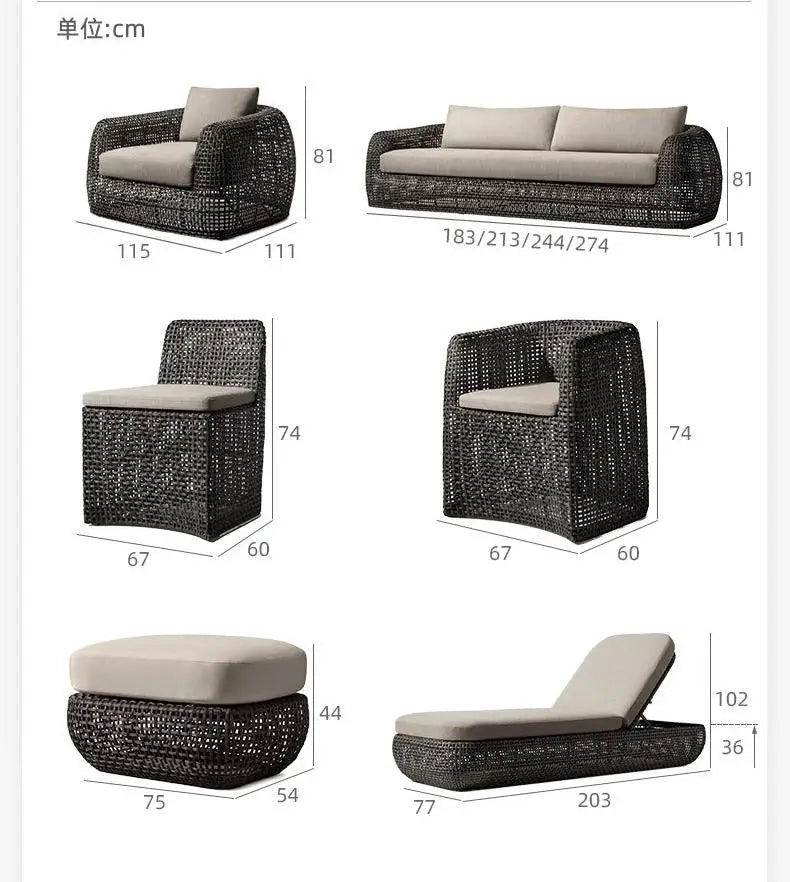 Hot Sale U-shape Modular Outdoor Furniture Aluminum Frame PE Rattan Woven Garden Customize Sectional Sofa