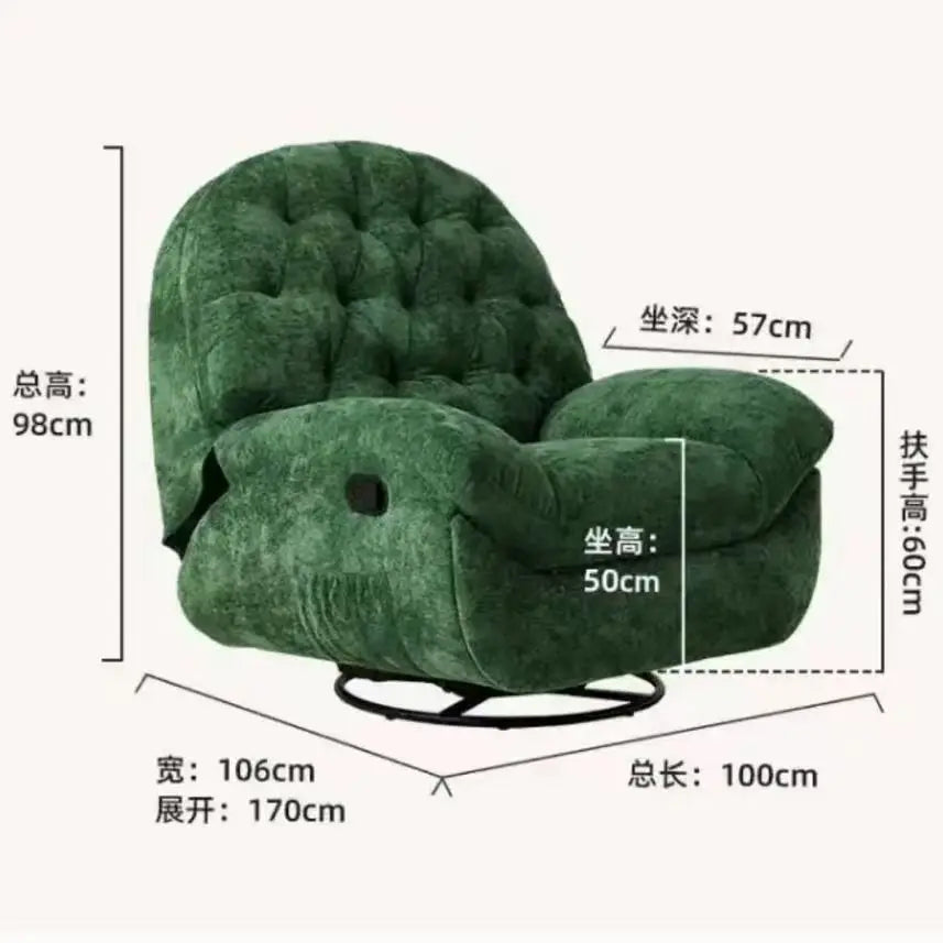 Lazy sofa sleepable and reclining living room bedroom sofa recliner multi-functional rotatable small  single sofa