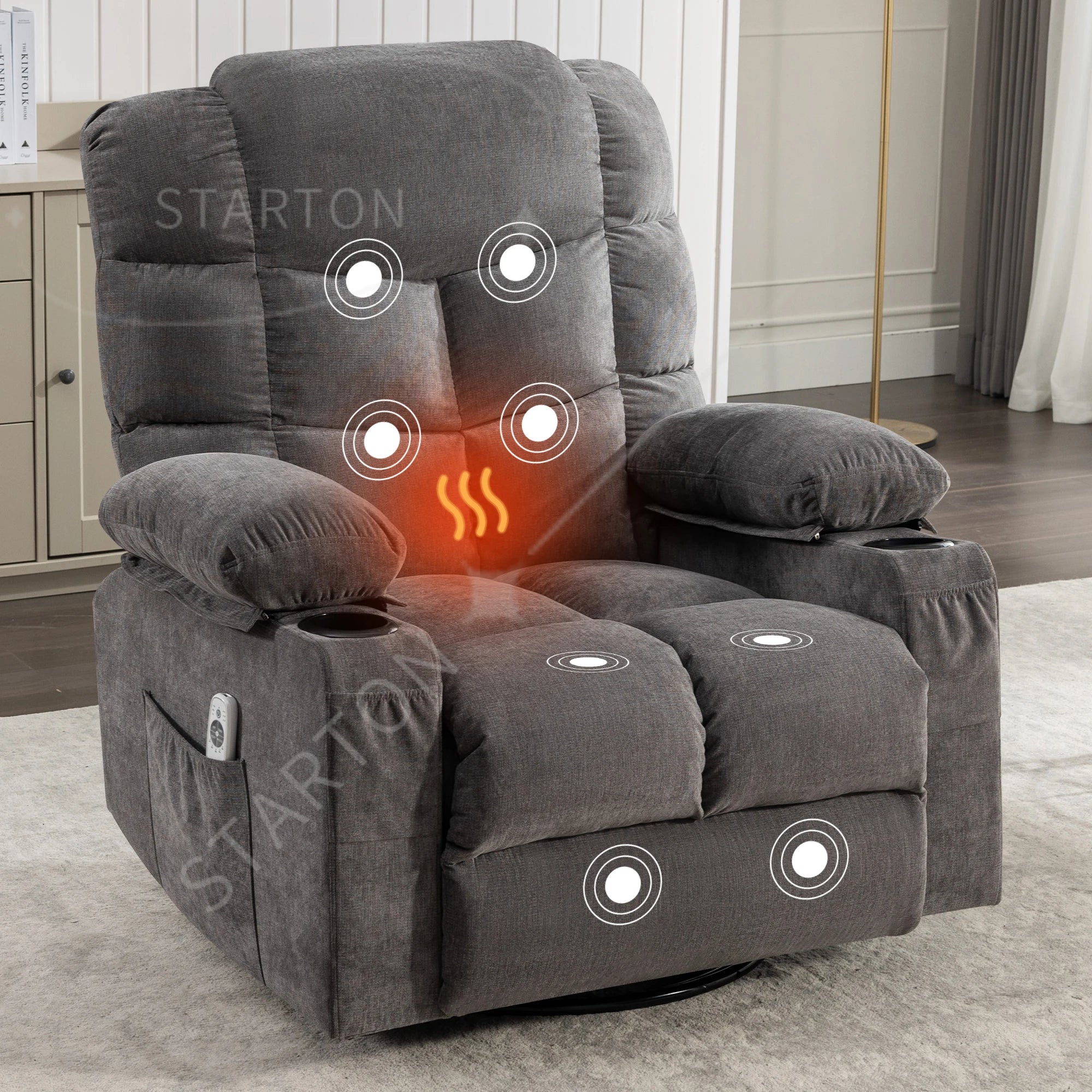 Swivel Rocker Recliner Lift Chair Wholesale Living Room Furniture Electric Massage Sofa  with Massage and Heat