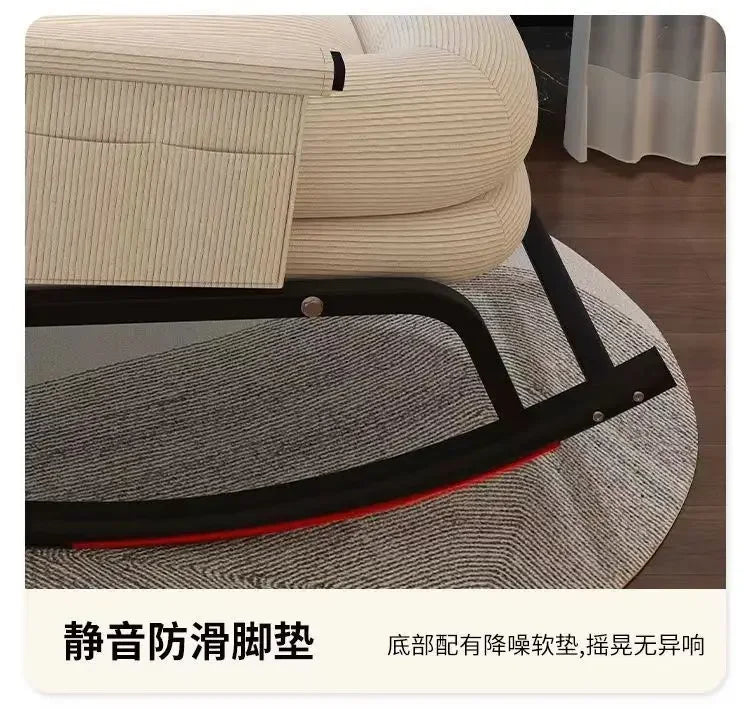Cozy Home Rocking Chair Balcony Leisure Lounge Chair for Adults, Ergonomic Lazy Rocker for Living Room Relaxation Lunch Breaks