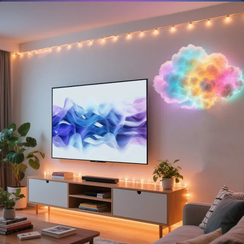 3D Cloud Lighting Light Kit with Music Sync, Multicolor RGBIC LED Strip Lights, Remote & APP Control, Mood Lighting for Bedroom
