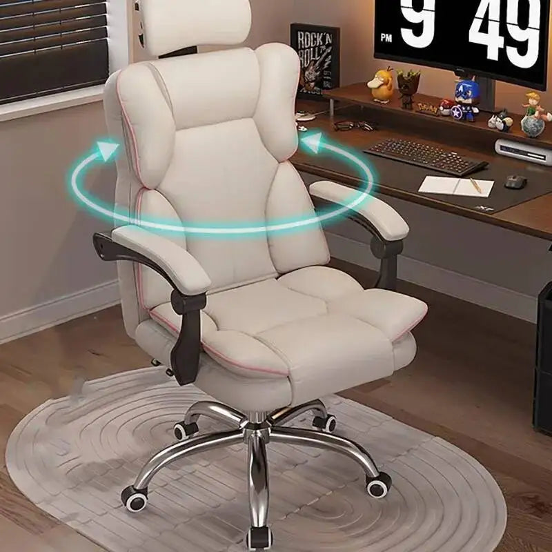 Comfortable Cushion Office Chair Footrest Support Living Room Computer Chair Recliner Swivel Chaise De Bureaux Furniture