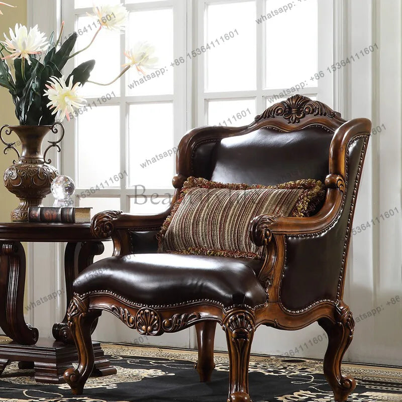 American solid wood tiger chair single simple casual retro bedroom small apartment sofa chair