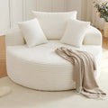 Oversized Round Chair Lounge Chaise Indoor, Upholstered Corduroy Deep Seat Cloud Large Circle Sofa Chair, No Assembly