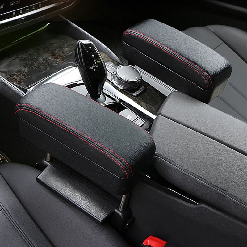 Car Seat Gap Armrest Box Height Adjustable Auto Elbow Support Arm Rest Cushion, PU Leather Car Center Console Storage Organizer