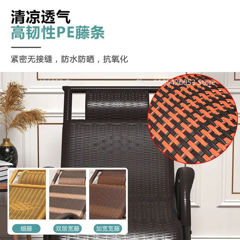 Rocking chair rattan chair adult nap recliner living room balcony lazy chair small rocking elderly leisure rocking