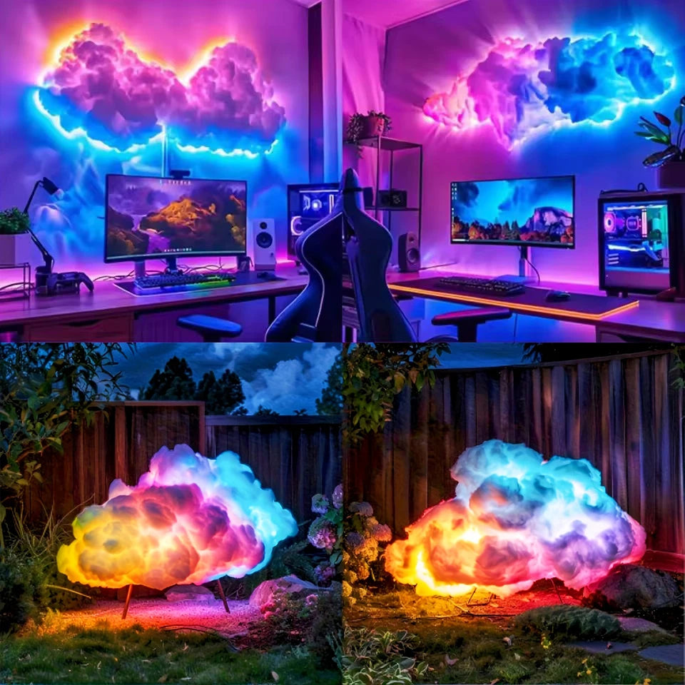 3D Cloud Lightning Light Remote APP Control Thundercloud LED Light Music Sync Multicolor Smart DIY Cotton Thunder Cloud Light