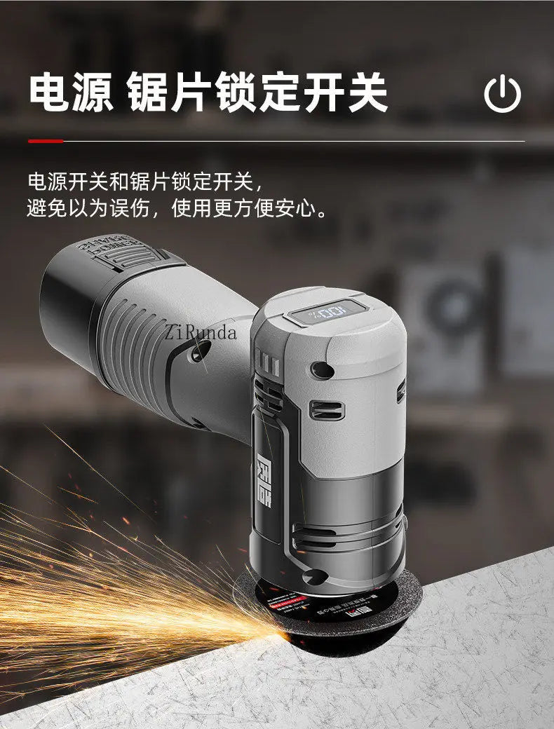 Mini angle grinder, genuine polishing machine, hand grinder, lithium electric cutting machine, household handheld small