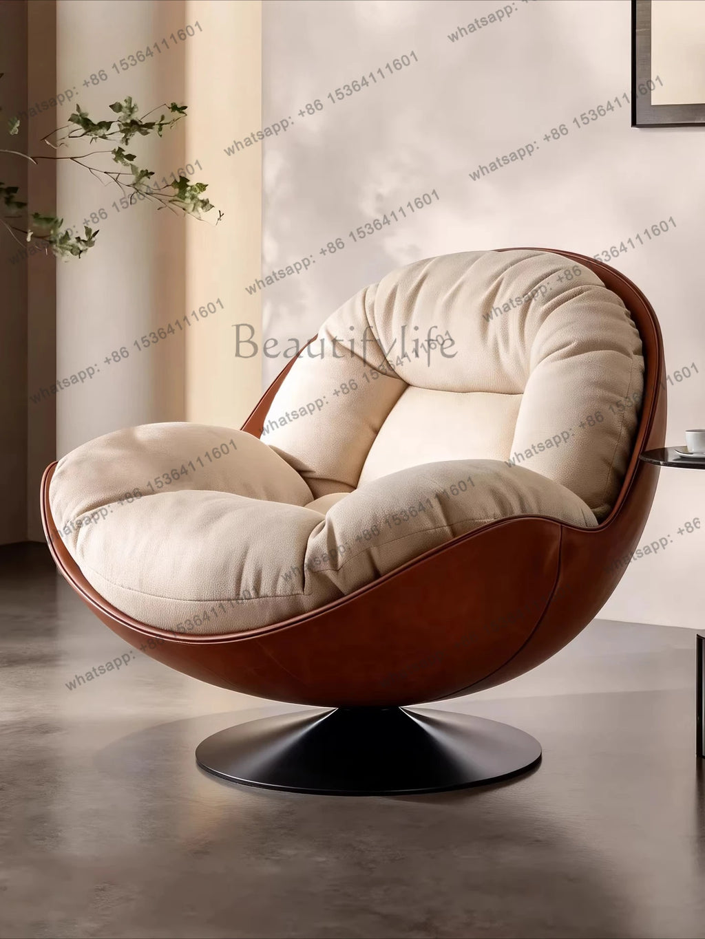 XX Light Luxury Modern Leisure Swivel Chair, Nordic Recliner Advanced Lazy