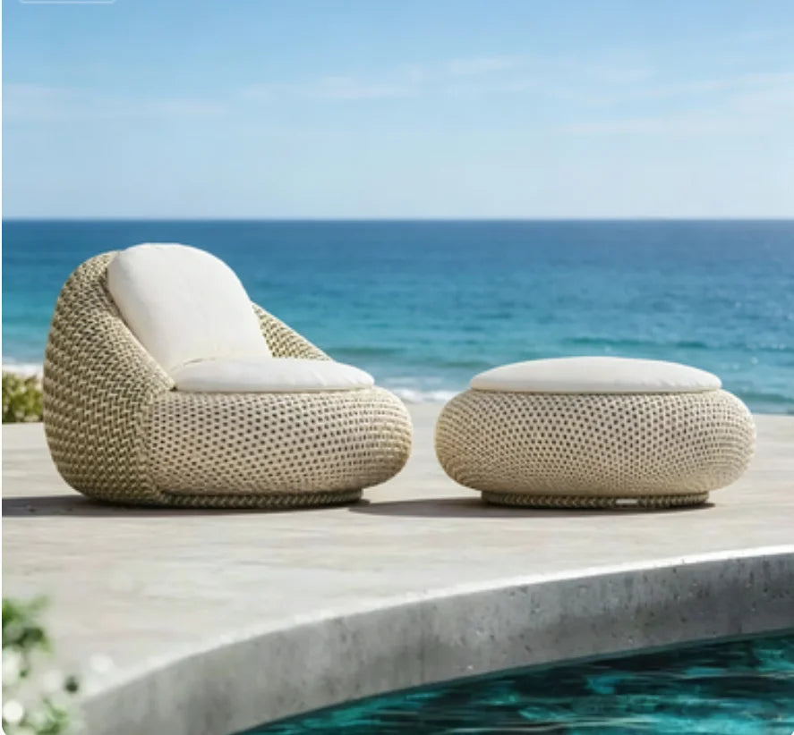 #Modern Outdoor Rattan Sofa Set Weather Resistant Eco-Friendly Durable Patio Furniture for Villa Garden Balcony B&B Hotel Park