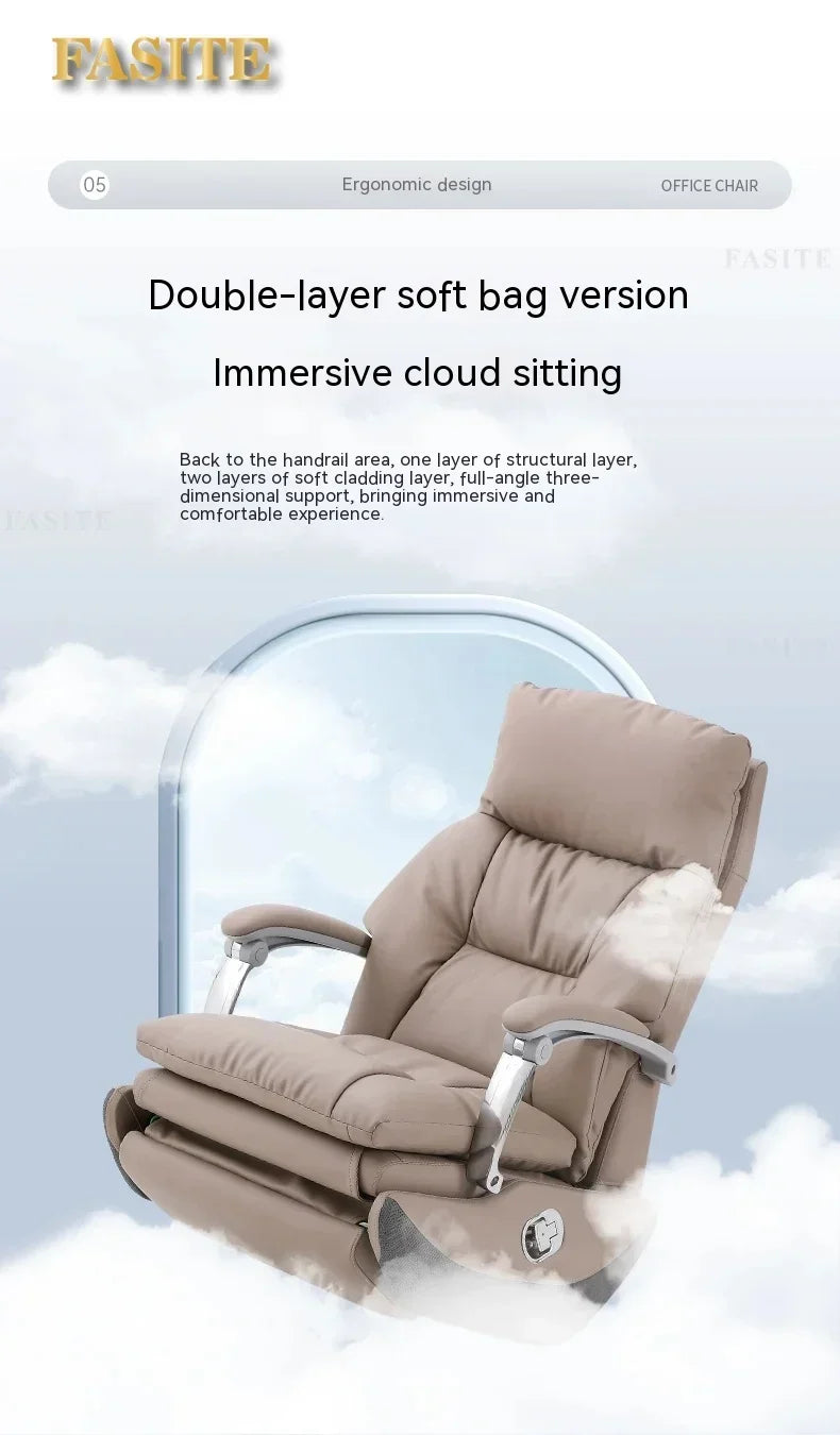 Practical Leather Executive Mobile Desk Chair Gaming Computer Ergonomic Office Chairs Reading