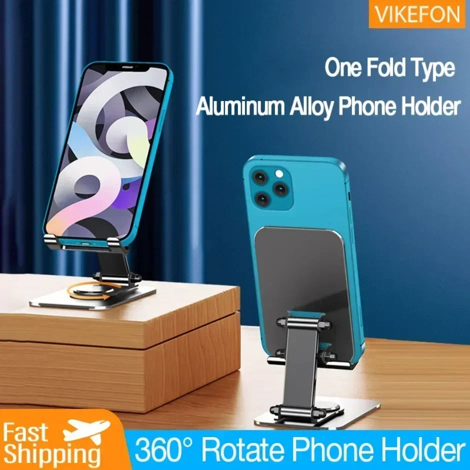 360° Rotation Metal Phone Holder Portable Foldable Desktop Tablet Stand For iPhone Samsung Xiaomi iPad Air Cellphone Bracket