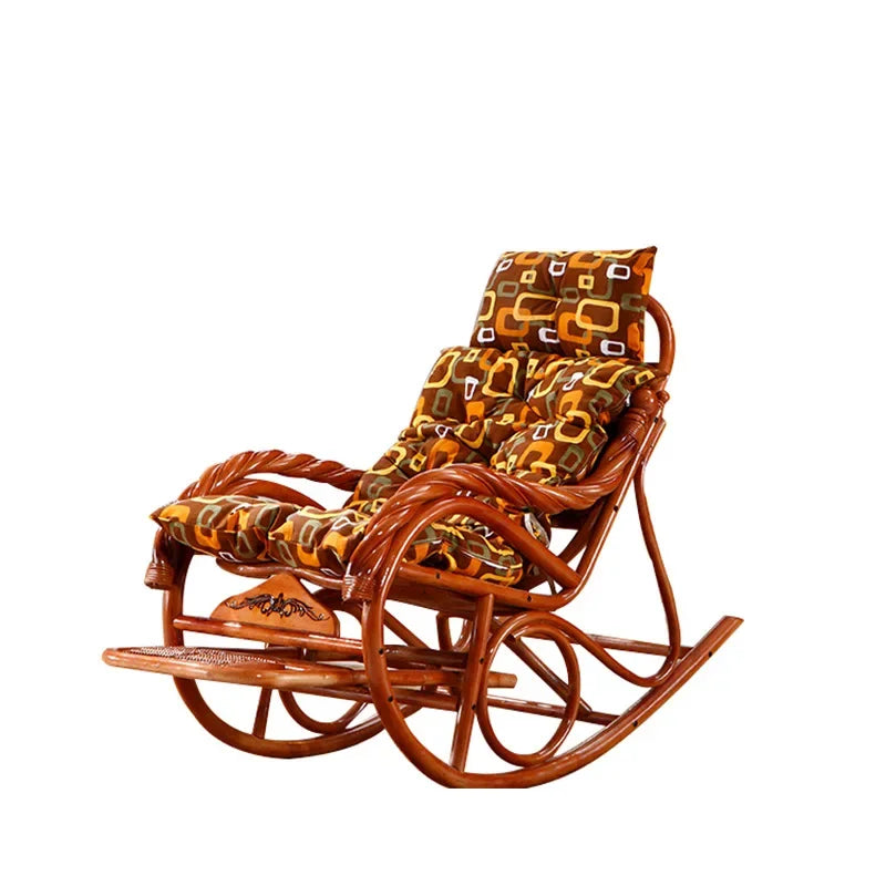 Balcony natural real rattan plant woven indoor leisure leisurely old-fashioned chaise lounge