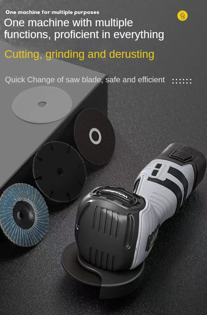 16.8V Portable Mini Cordless Angle Grinder Lithium Battery Powered Polishing Machine Diamond Cutting Power Tool for Grinding