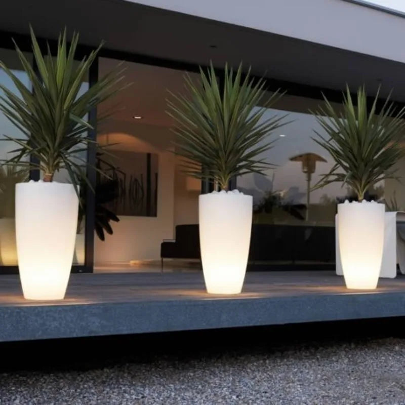 Luminous light outdoor led lighting flower plant pot color-changing  garden flower t water proofhome furniture pot
