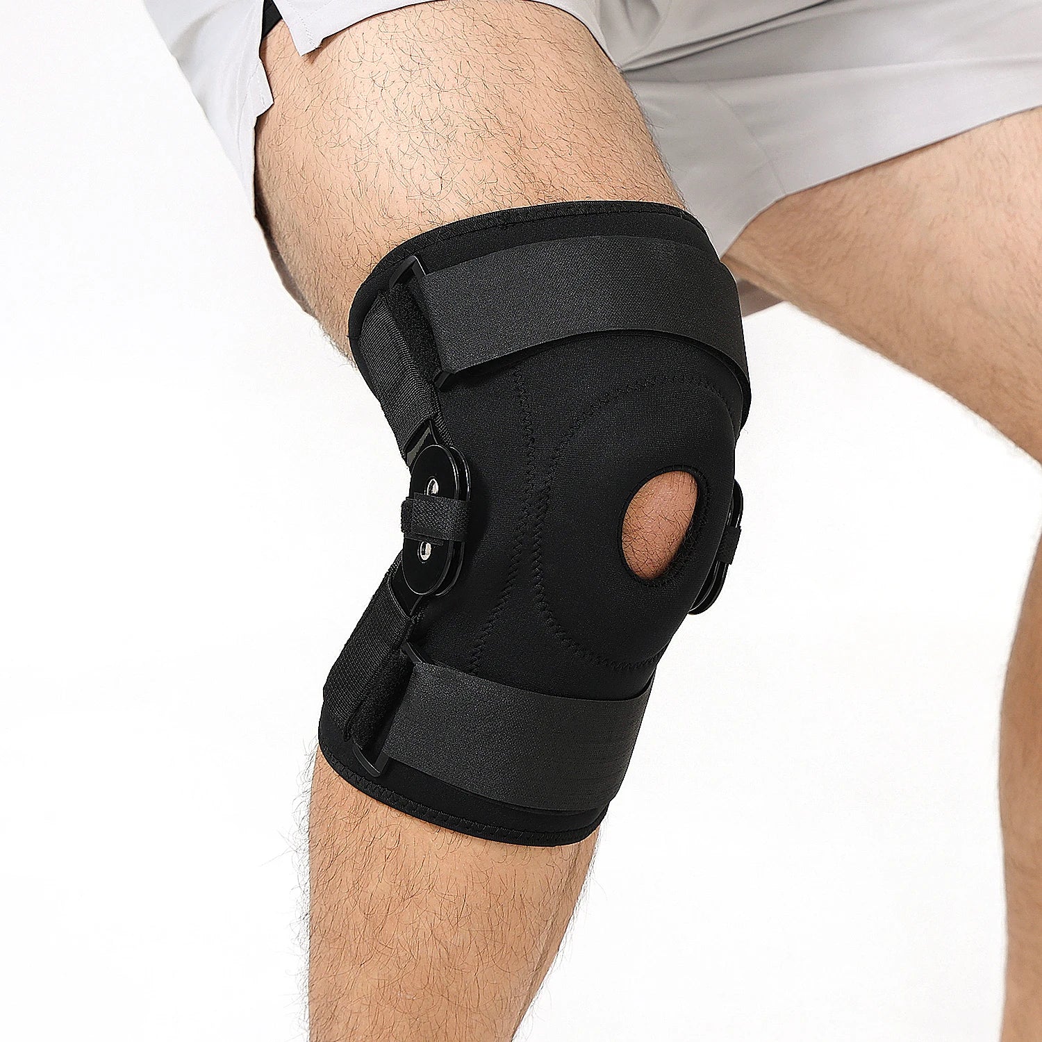 1 piece - Adjustable knee pad with double-layer steel plate stabilizer, suitable for both men and women, knee joint support, dou