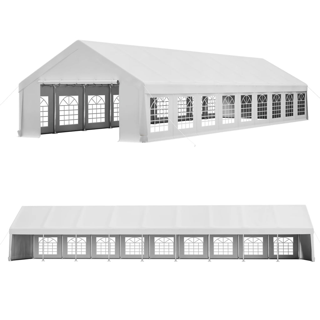 20x60FT Large Outdoor Event Tent Heavy Duty White Party Canopy Double Doors 18 PVC Windows Waterproof Steel Frame For Banquet Wedding Market