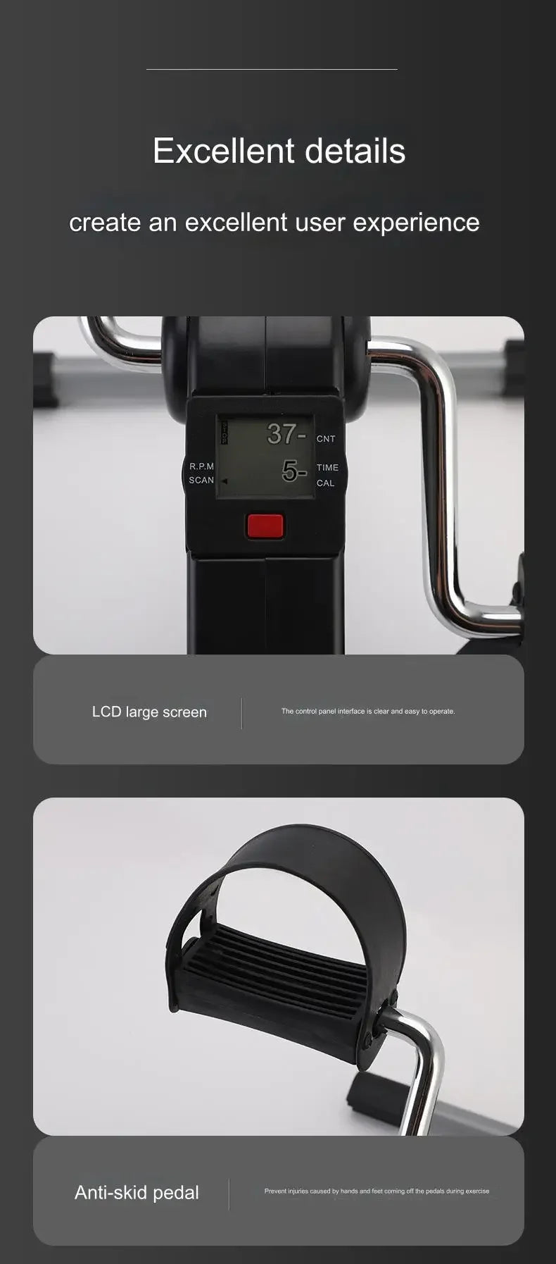 Fitness Foot Pedal Exerciser Foldable Portable Hand Arm Leg Exercise Pedaling Machine Folding Mini Stationary Bike Pedaler