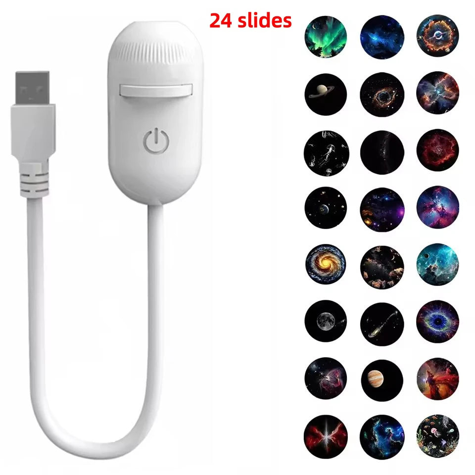 360° Flexible Galaxy Star Projector Ambient Light 30-in-1 Planetarium Night Light USB LED Ceiling Lamp for Bedroom Home Decor