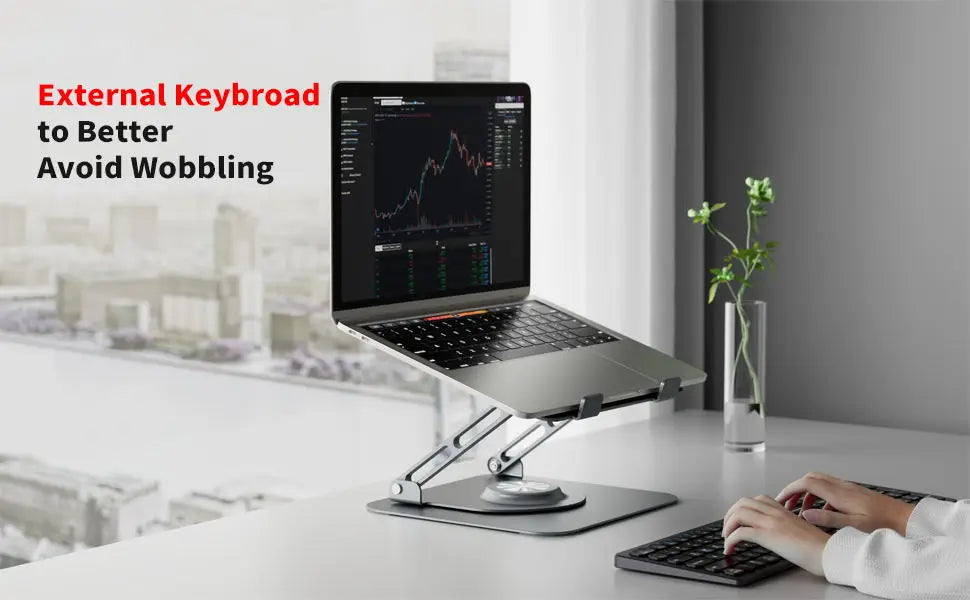 Foldable Portable Adjustable Computer Stand with 360° Rotating Base Ergonomic Laptop Riser  Laptop Stand for Desk