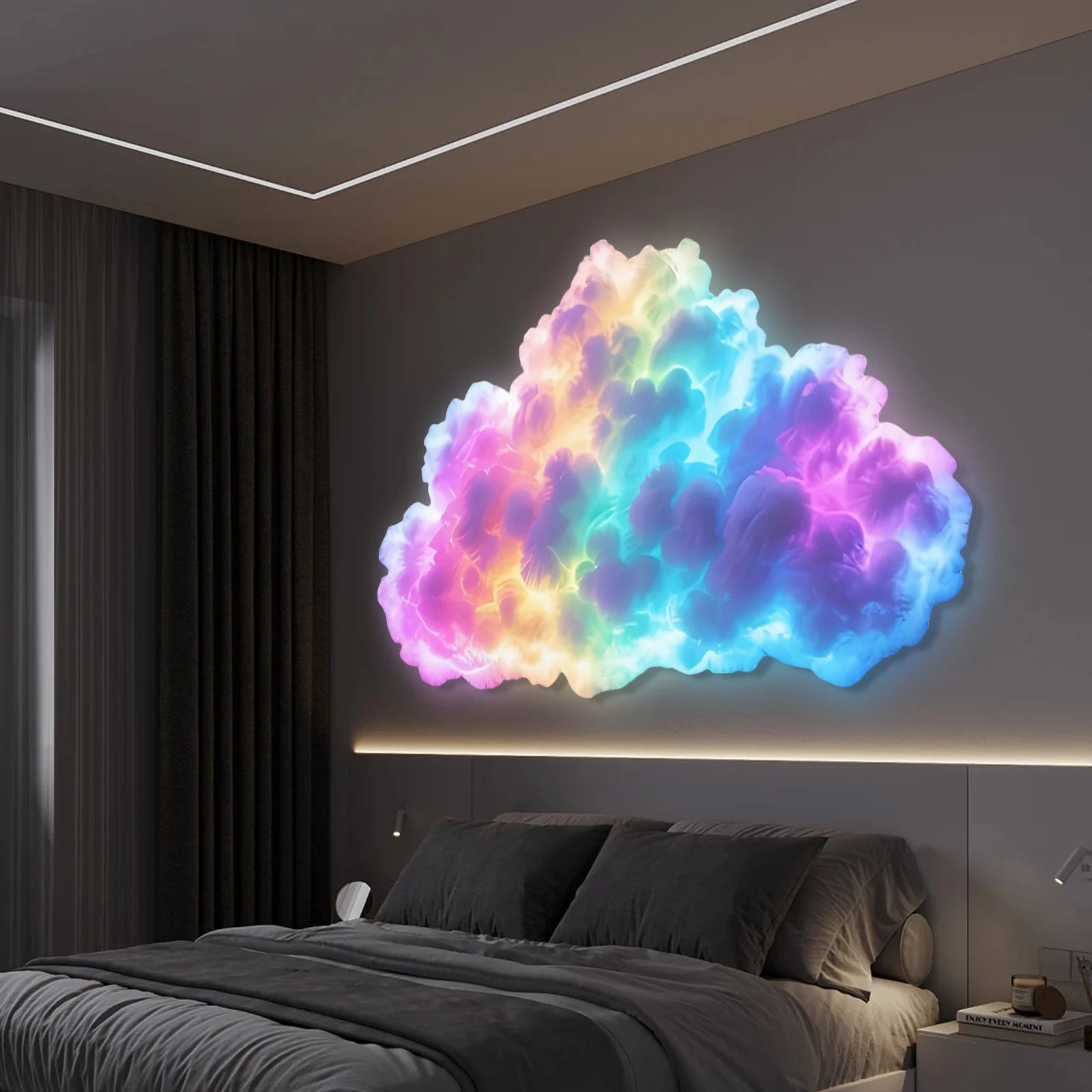 LED 3D Cloud Dynamic Lighting Lamp USB Multicolor Ambience Lights Adjustable Creative Atmospheric Ceiling Light for Home Decor