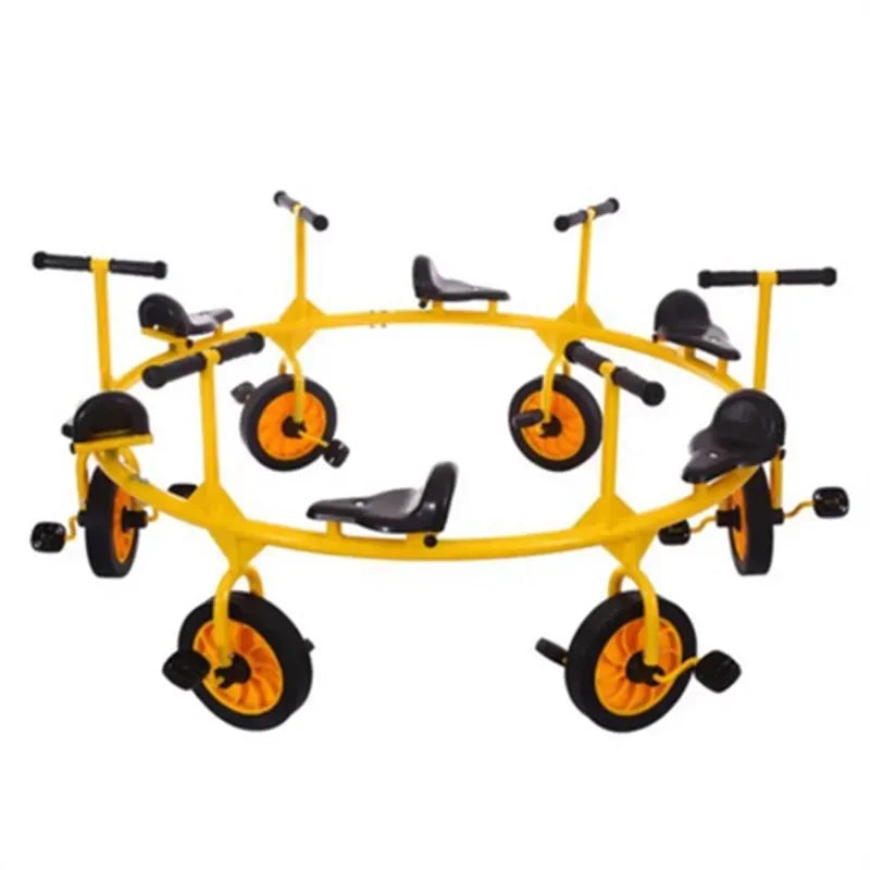Kindergarten multi-person rotating bicycle, three or four people six people eight people outdoor bicycle transfer