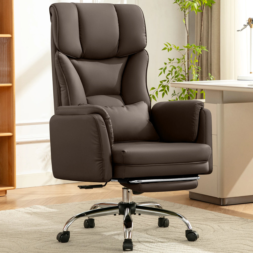 KERDOM 500lbs Big and Tall Office Chair with Flip Armrests and Wide Seat, Home Office Desk Chairs with Adjustment Lumbar Support, for Pets and Cross Legged Sitting, Headrest PU Leather Executive Chair, Metal Base & Quiet Rubb