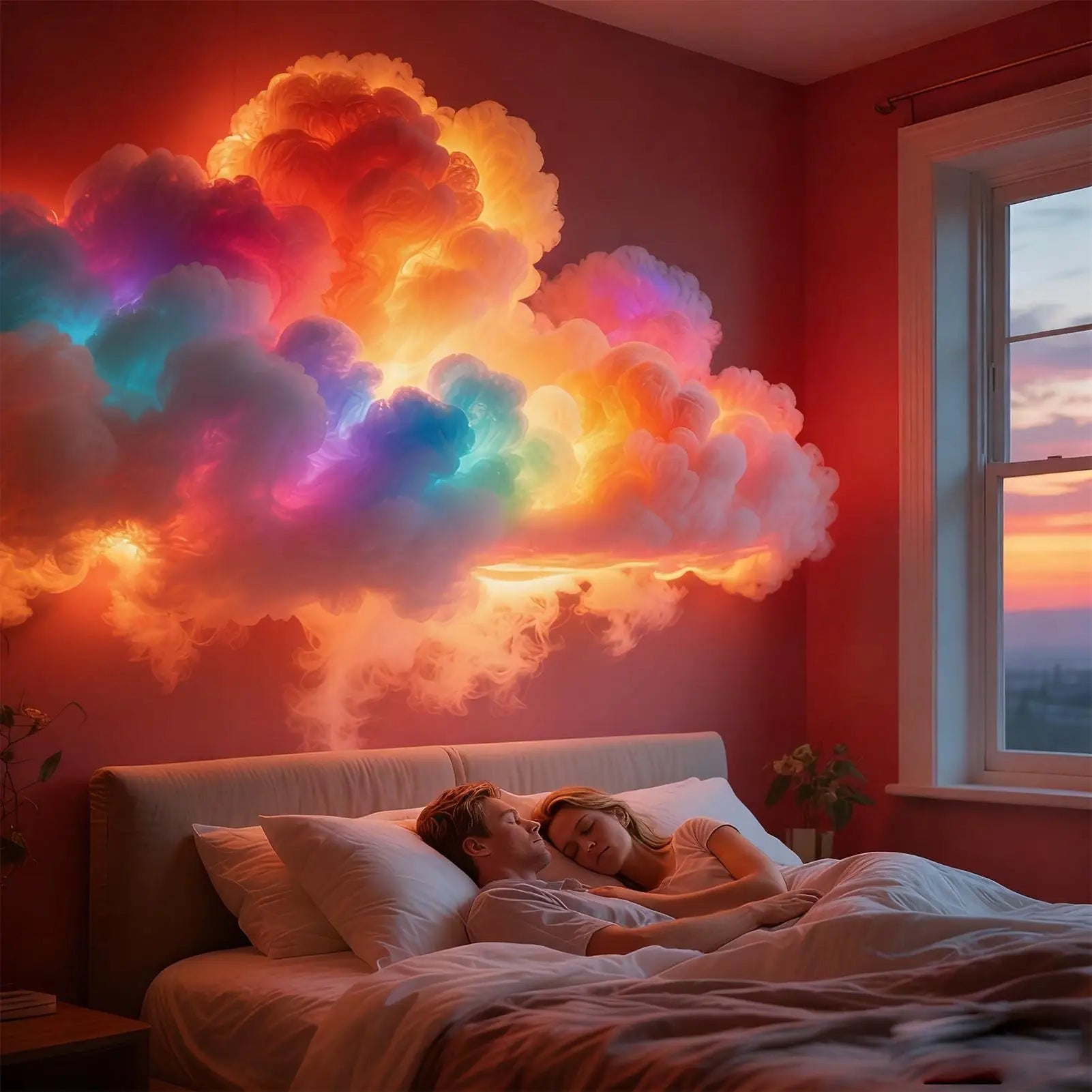 LED Clouds for Ceiling 3D USB Thundercloud Lamp Set Ambient Music Light for Desktop Ceiling Bedroom Living Room Office Party