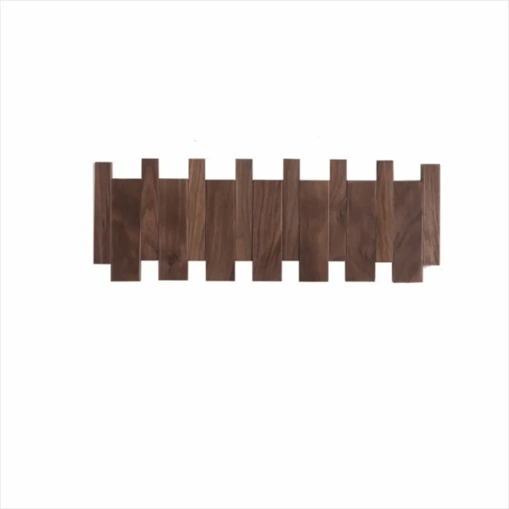 New Wall Mounted Wood Coat Racks High Quality with 8 Hooks Piano Key Shaped Hats Organizer Durable Art Clothes Hook Keys