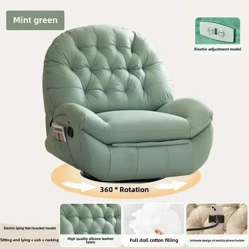 Modern Fabric Living Room Sofas Designer Living Room Furniture Leisure Lazy Sofa Bed Rocking Chair Nordic Home Rotating Recliner