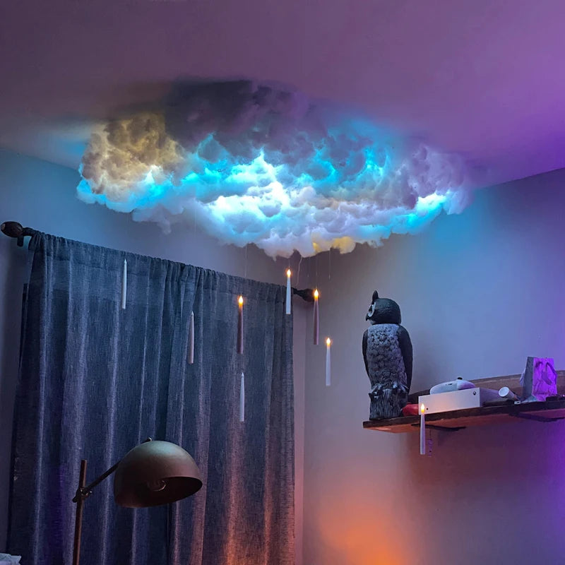 Cloud LED Light, Cloud Music Sync Multicolor Changing Strip Light, Atmosphere DIY Creative Thunder Cloud Lamp Wall Ceiling Light
