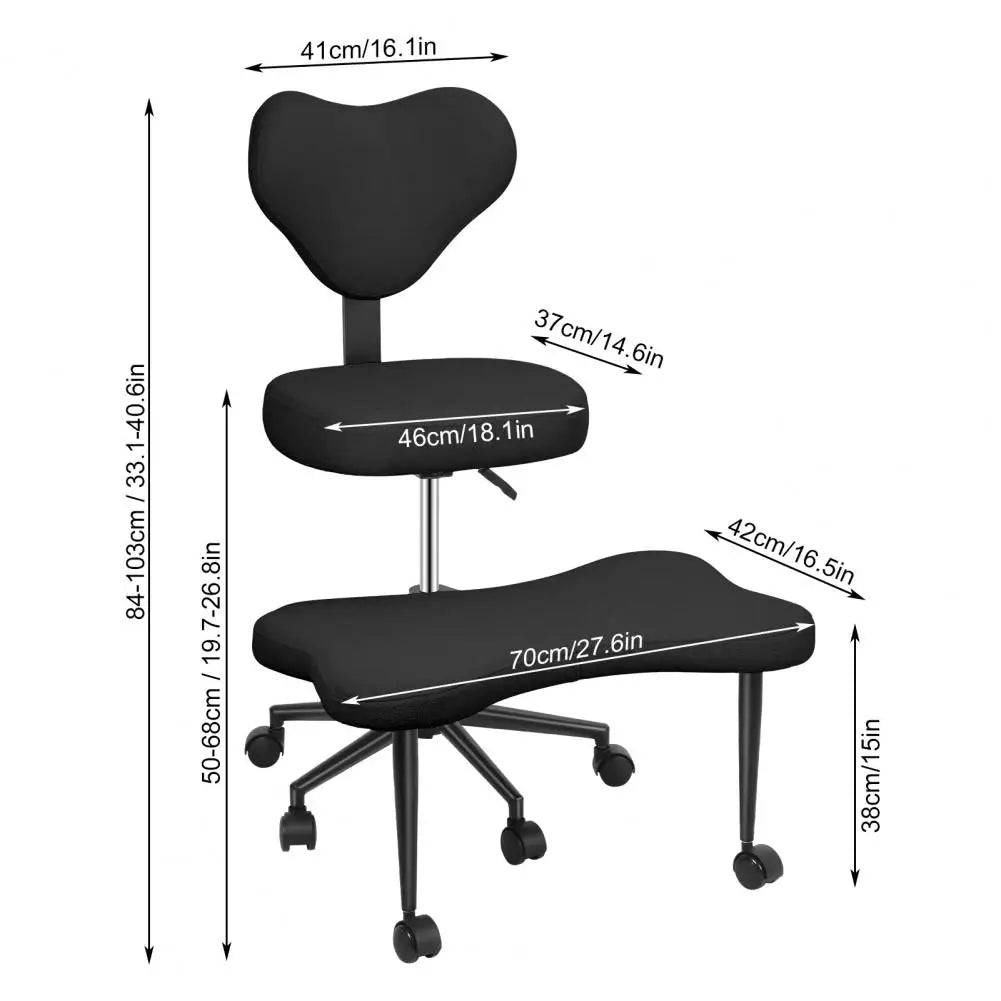 Meditation Yoga Chair with Back Support Cross Legged Office Chair with Wheels Criss Cross Desk Kneeling Chair for Home Yoga
