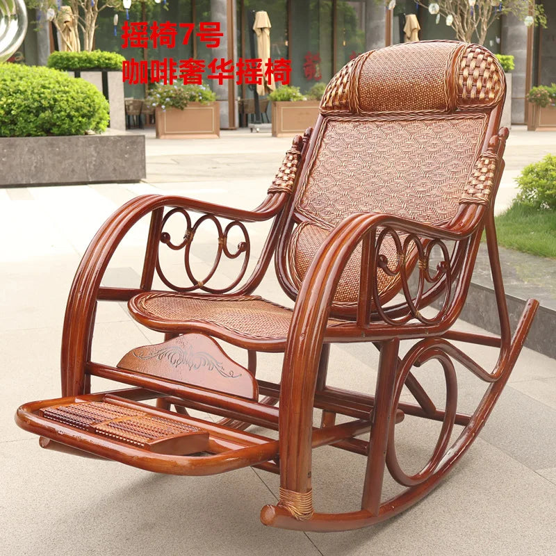 HYS rattan home rocking chair recliner back recliner nap chair leisure chair home elderly free