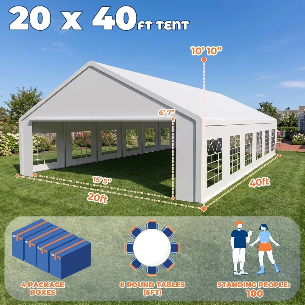 20x40 Party Tent Heavy Duty Outdoor Event Tent for Backyard White, Customized