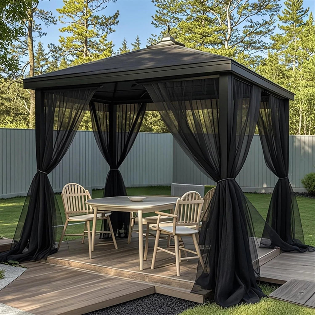 Outdoor Sheer Curtain Mosquito Net Mesh for Patio Balcony Garden Terrace Pergola Gazebo Sunroom Villa Privacy Curtain Multi Size