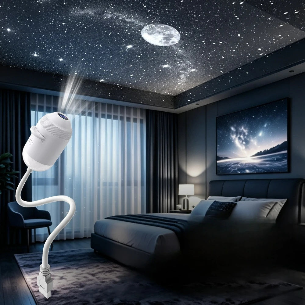 USB 2-in-1 Ambient Projection Light with Adjustable Focus Wide Range Coverage Multiple Scene Modes Perfect for Mood Lighting