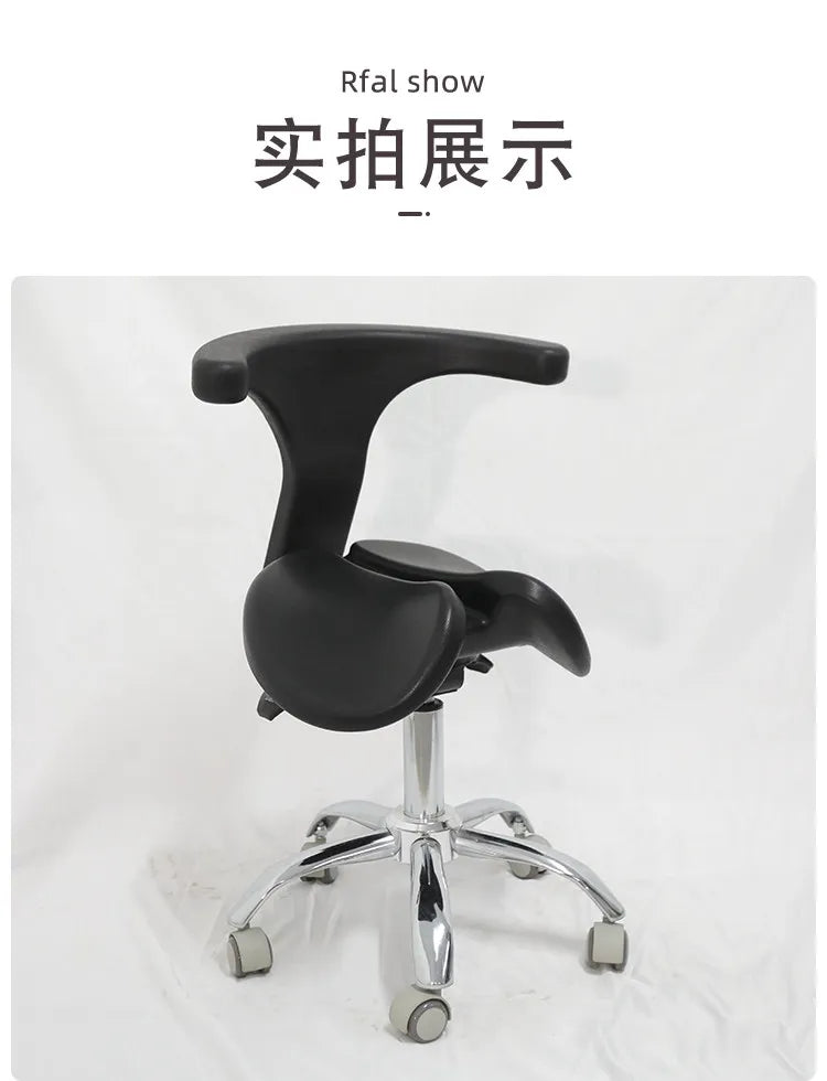 Dental Stool Adjustable Chair with Backrest Barber Salon Rolling Stool with Silent Casters Beauty Tattoo Stool Hydraulic Lift