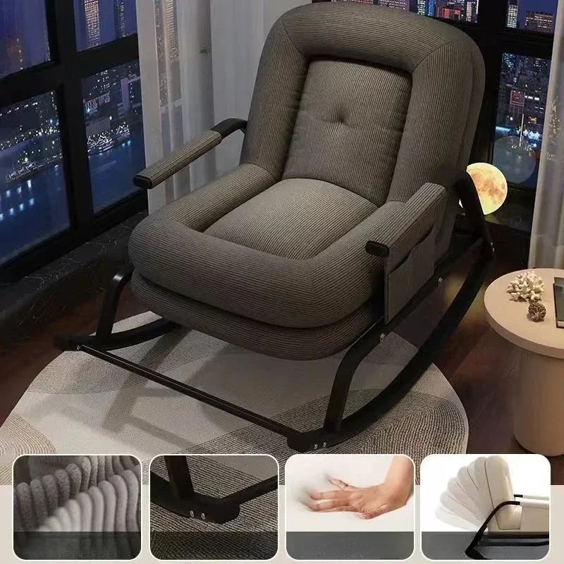 Lazy Rocking Chair Househol/d Living Room Adult Balcony Leisure Bedroom Recliner Single Lazy Sofa Human Rocking Chair Muebles