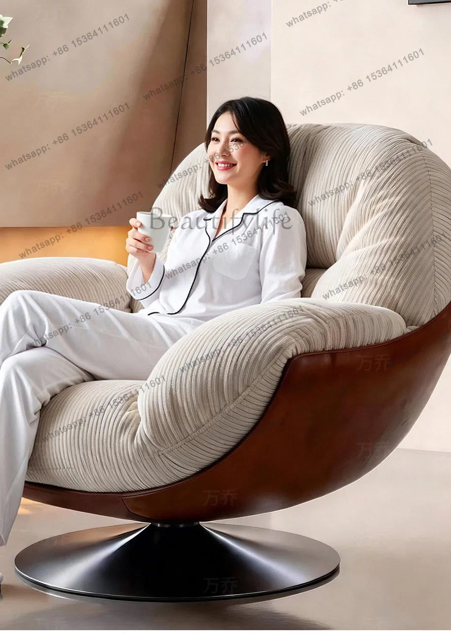 XX Medieval Sofa Chair Living Room Balcony Household Light Luxury High-end Nest Chair Fabric Single Rotation