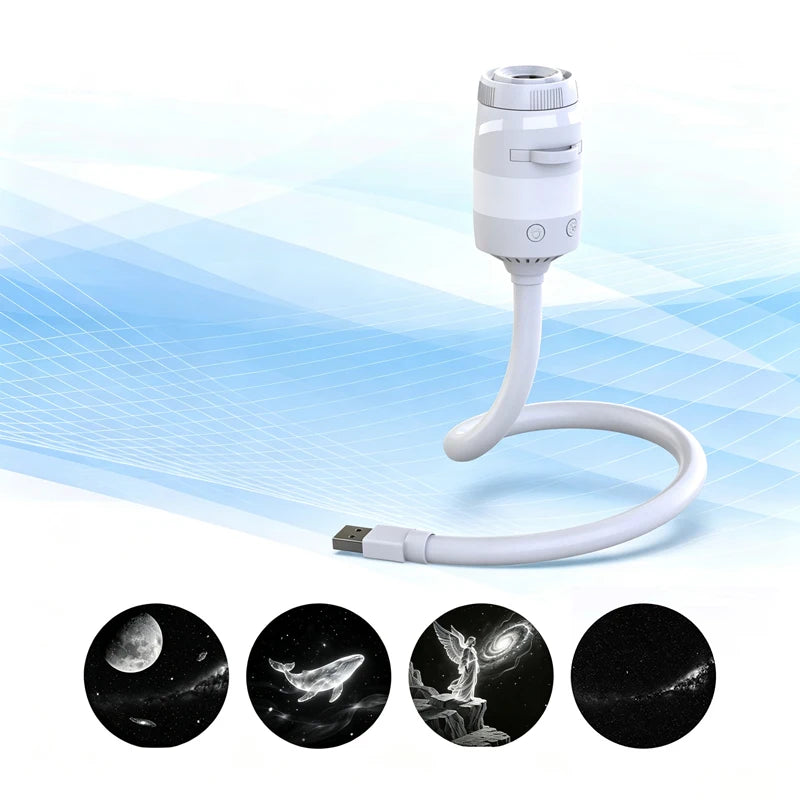 2-in-1 USB Galaxy Star Sky Projector Night Light 360° Adjustable Brightness Nebula Star Projector Lamp For Car Bedroom Xmas Gift
